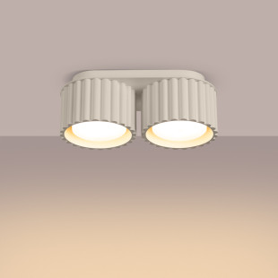 Lampa spot ryflowana Aura GX53 beżowa Sollux | 2 punkty