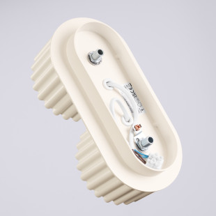 Lampa spot ryflowana Aura GX53 beżowa Sollux | 2 punkty