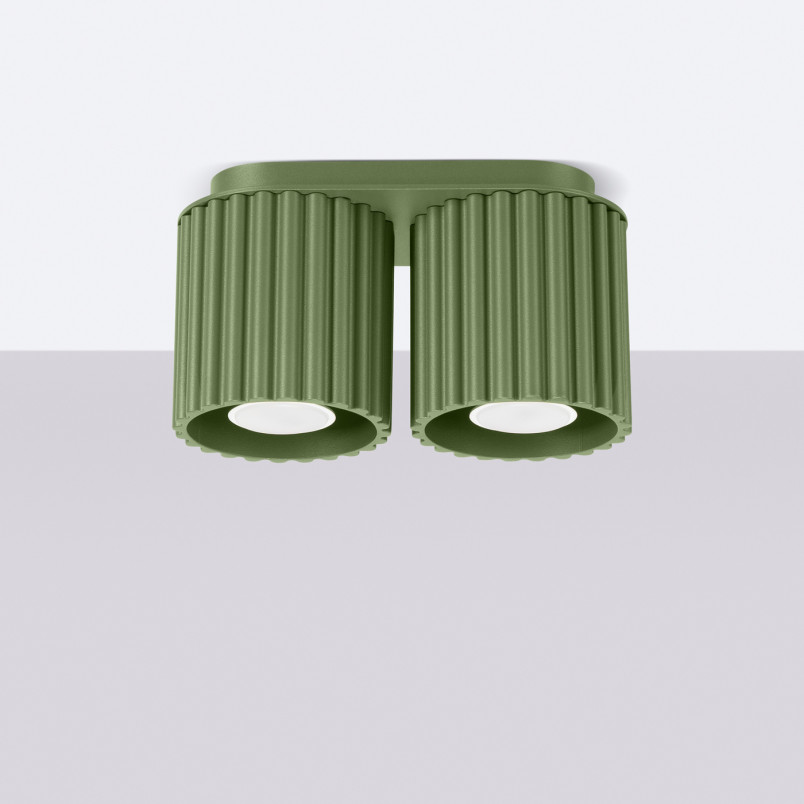 Lampa spot Aura Sollux - Zielona, 2 punkty, GU10