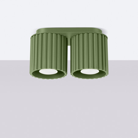 Lampa spot Aura Sollux - Zielona, 2 punkty, GU10