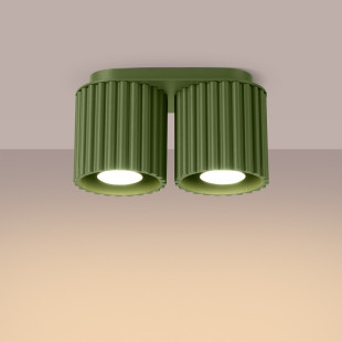 Lampa spot Aura Sollux - Zielona, 2 punkty, GU10