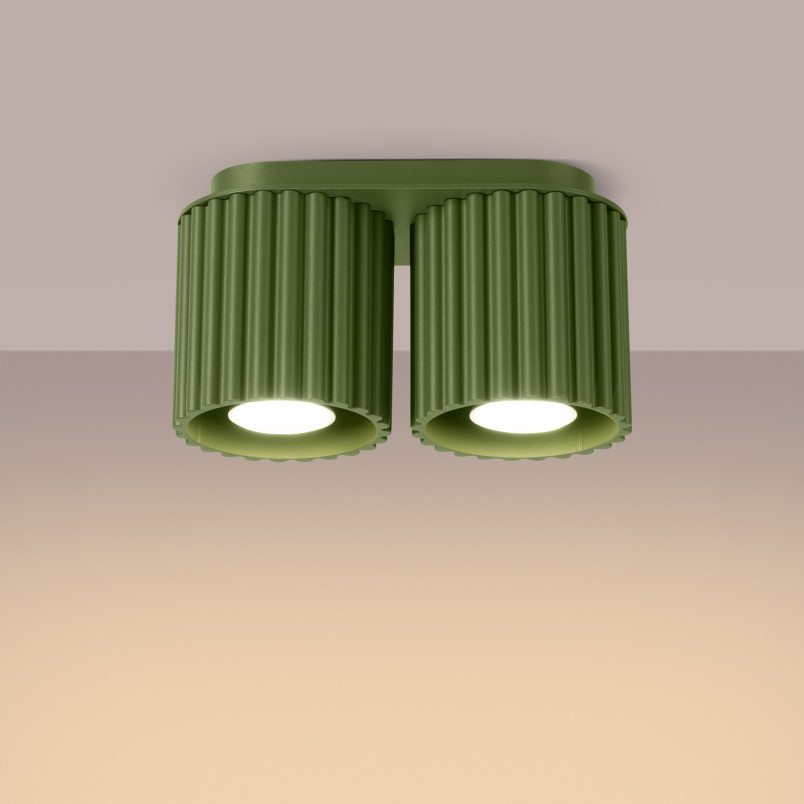 Lampa spot Aura Sollux - Zielona, 2 punkty, GU10