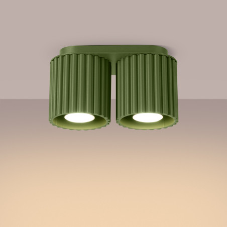 Lampa spot Aura Sollux - Zielona, 2 punkty, GU10