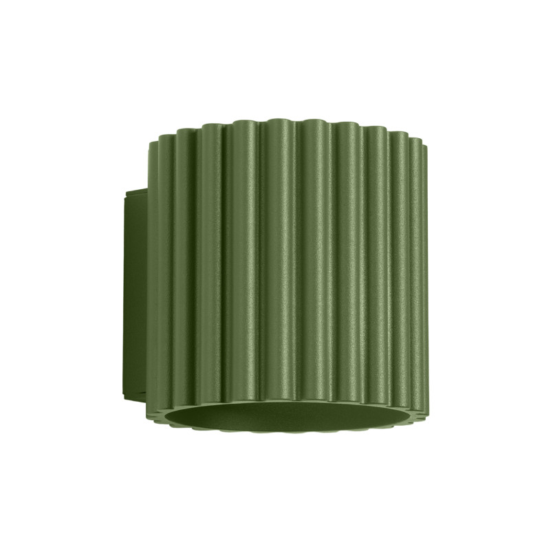 Kinkiet Sollux Aura Zielony Oliwkowy | Ryflowany Design