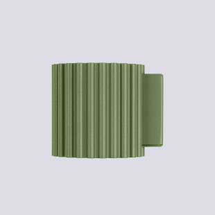 Kinkiet Sollux Aura Zielony Oliwkowy | Ryflowany Design