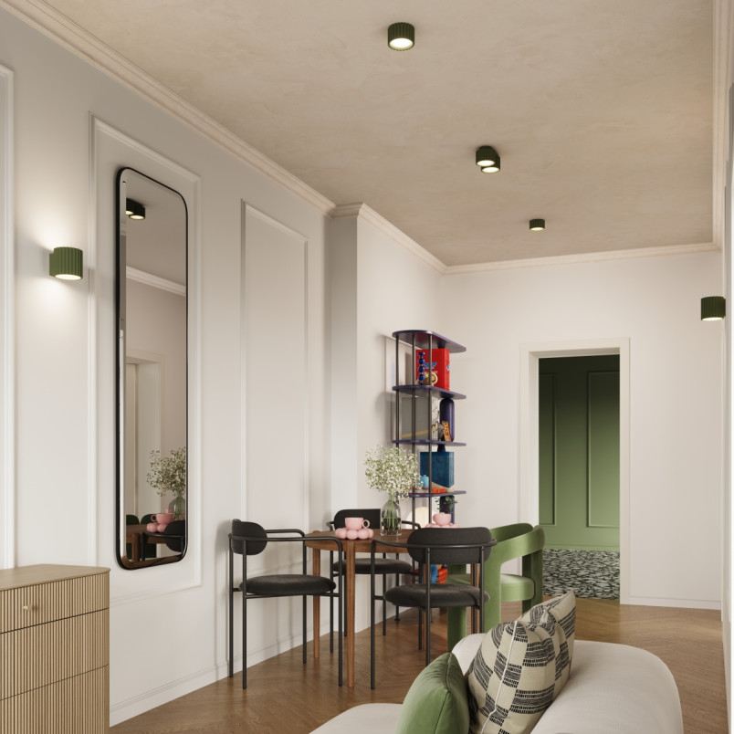 Lampa spot Aura GX53 - zielony oliwkowy | Sollux