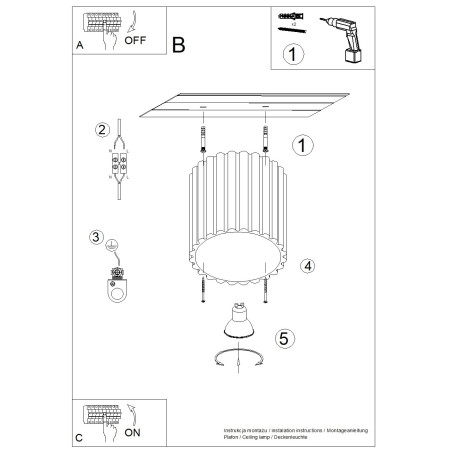 Lampa spot Aura GU10 ochra czerwona Sollux | Nowoczesny design