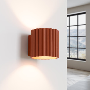 Kinkiet ryflowany Aura Sollux - Ochrona Czerwona | Sklep z Lampami