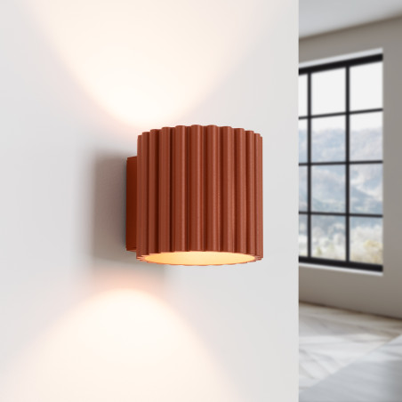 Kinkiet ryflowany Aura Sollux - Ochrona Czerwona | Sklep z Lampami