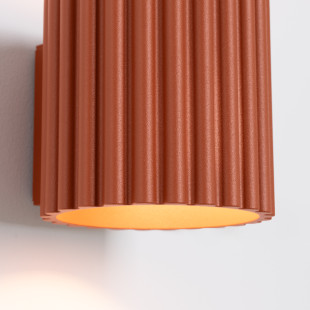 Kinkiet ryflowany Aura Sollux - Ochrona Czerwona | Sklep z Lampami