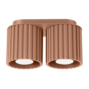 Lampa spot ryflowana 2 punktowa Aura GU10 Sollux - Mocca
