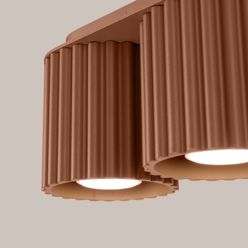Lampa spot ryflowana 2 punktowa Aura GU10 Sollux - Mocca