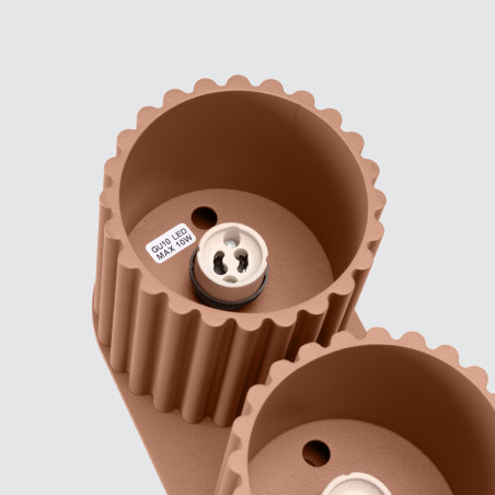 Lampa spot ryflowana 2 punktowa Aura GU10 Sollux - Mocca