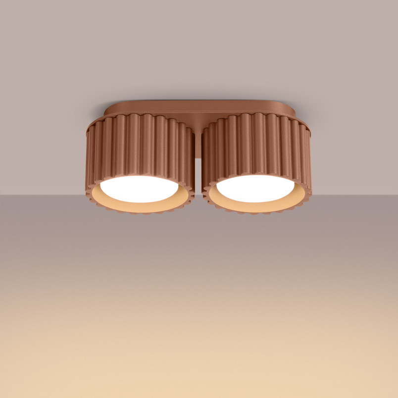 Lampa spot ryflowana Aura GX53 Sollux - Mocca | Downlight 2pkt