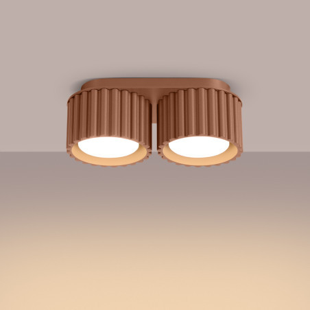 Lampa spot ryflowana Aura GX53 Sollux - Mocca | Downlight 2pkt