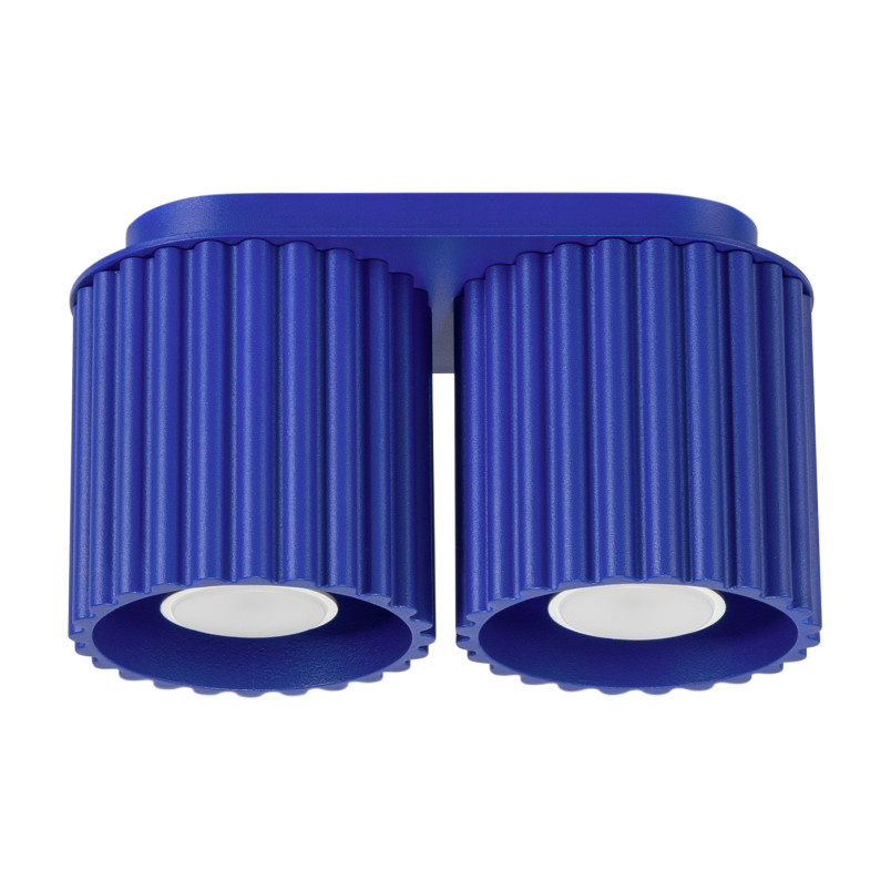 Lampa spot ryflowana Aura 2 punktowa ultramaryna Sollux - 21cm