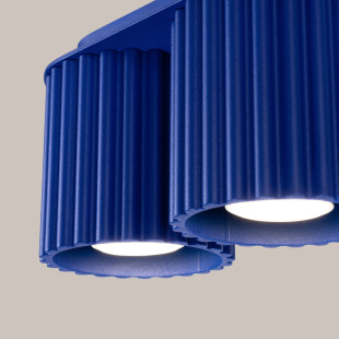 Lampa spot ryflowana Aura 2 punktowa ultramaryna Sollux - 21cm