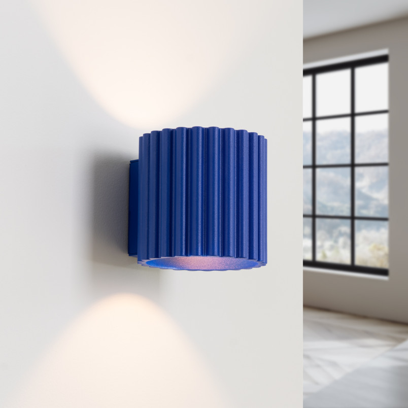 Kinkiet ryflowany Aura ultramaryna Sollux - Lampa ścienna