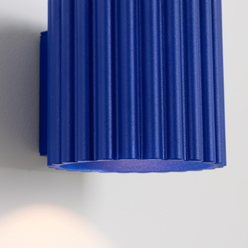 Kinkiet ryflowany Aura ultramaryna Sollux - Lampa ścienna