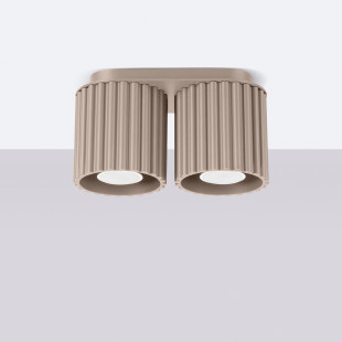 Lampa spot Aura 2 punktowa taupe Sollux | Nowoczesny design