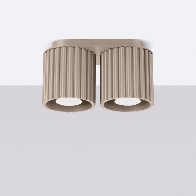 Lampa spot Aura 2 punktowa taupe Sollux | Nowoczesny design