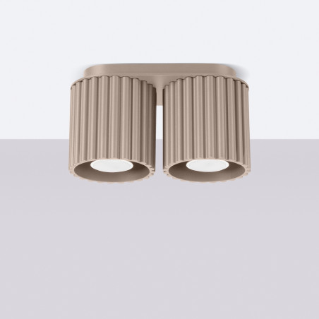 Lampa spot Aura 2 punktowa taupe Sollux | Nowoczesny design