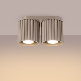 Lampa spot Aura 2 punktowa taupe Sollux | Nowoczesny design