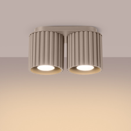 Lampa spot Aura 2 punktowa taupe Sollux | Nowoczesny design
