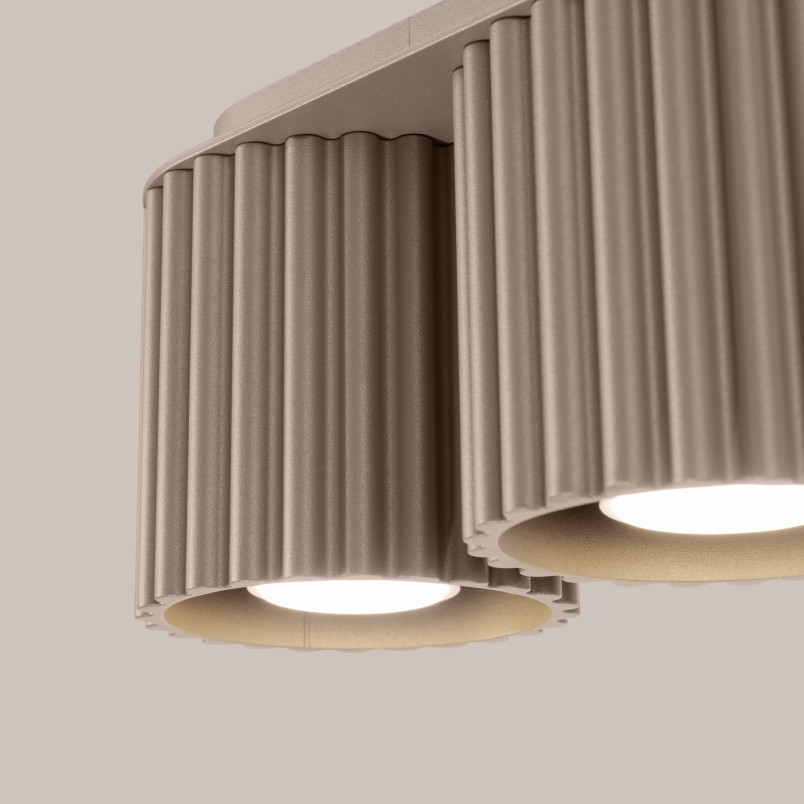 Lampa spot Aura 2 punktowa taupe Sollux | Nowoczesny design
