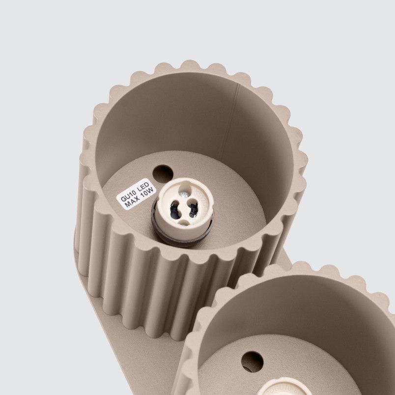 Lampa spot Aura 2 punktowa taupe Sollux | Nowoczesny design