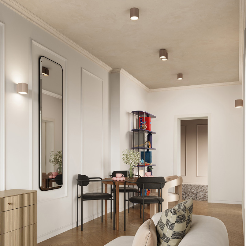 Lampa spot Aura 2 punktowa taupe Sollux | Nowoczesny design