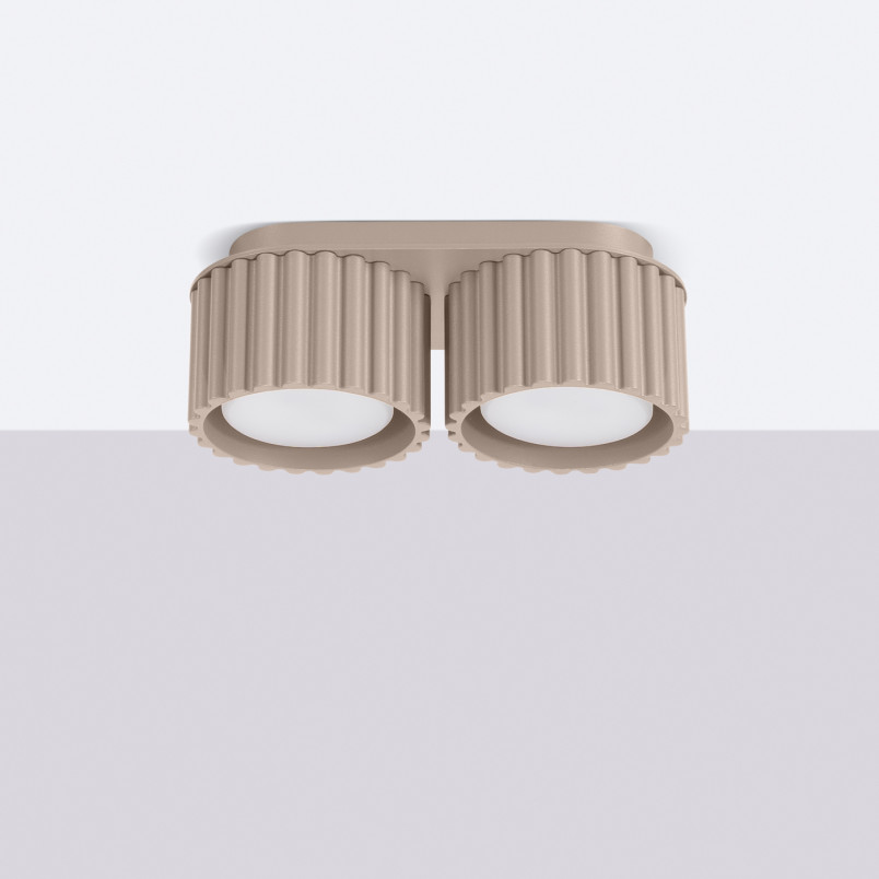 Lampa spot ryflowana Aura GX53 taupe | Sollux
