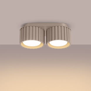 Lampa spot ryflowana Aura GX53 taupe | Sollux