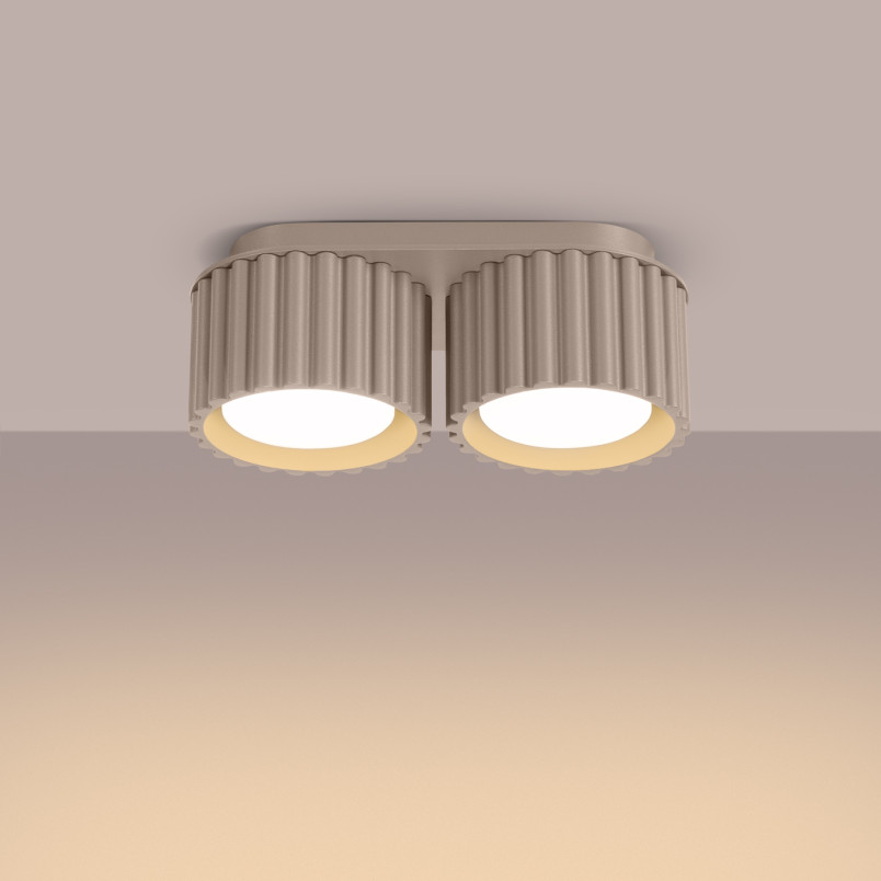 Lampa spot ryflowana Aura GX53 taupe | Sollux