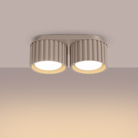 Lampa spot ryflowana Aura GX53 taupe | Sollux