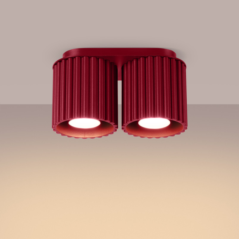 Lampa spot Aura 2pkt burgund Sollux | Nowoczesne oświetlenie