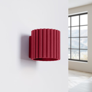 Kinkiet ryflowany Aura burgund Sollux - Elegancki design
