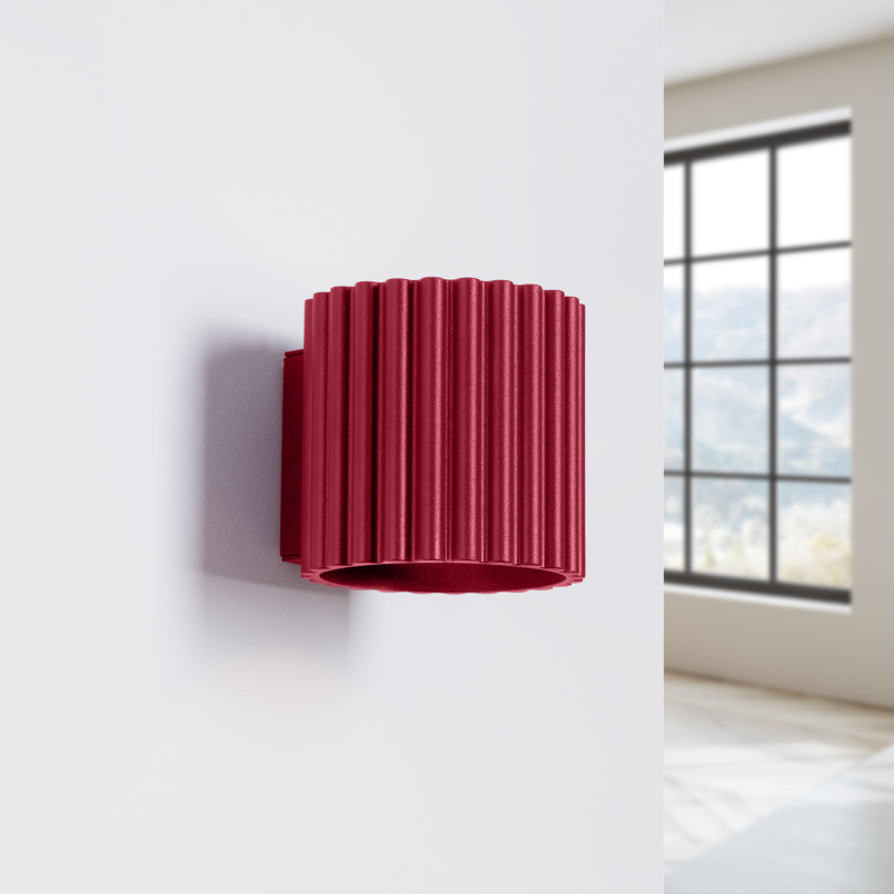Kinkiet ryflowany Aura burgund Sollux - Elegancki design