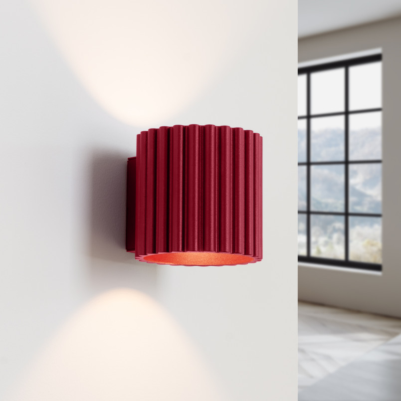 Kinkiet ryflowany Aura burgund Sollux - Elegancki design