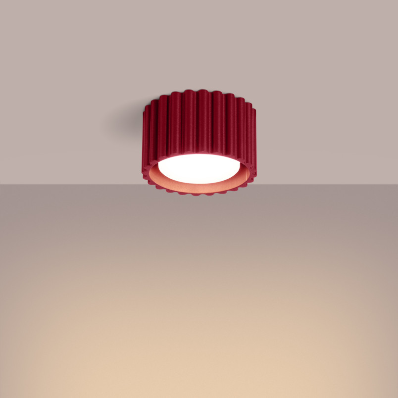 Lampa Aura GX53 Sollux - Burgundowy Spot do salonu | Sklep Sollux