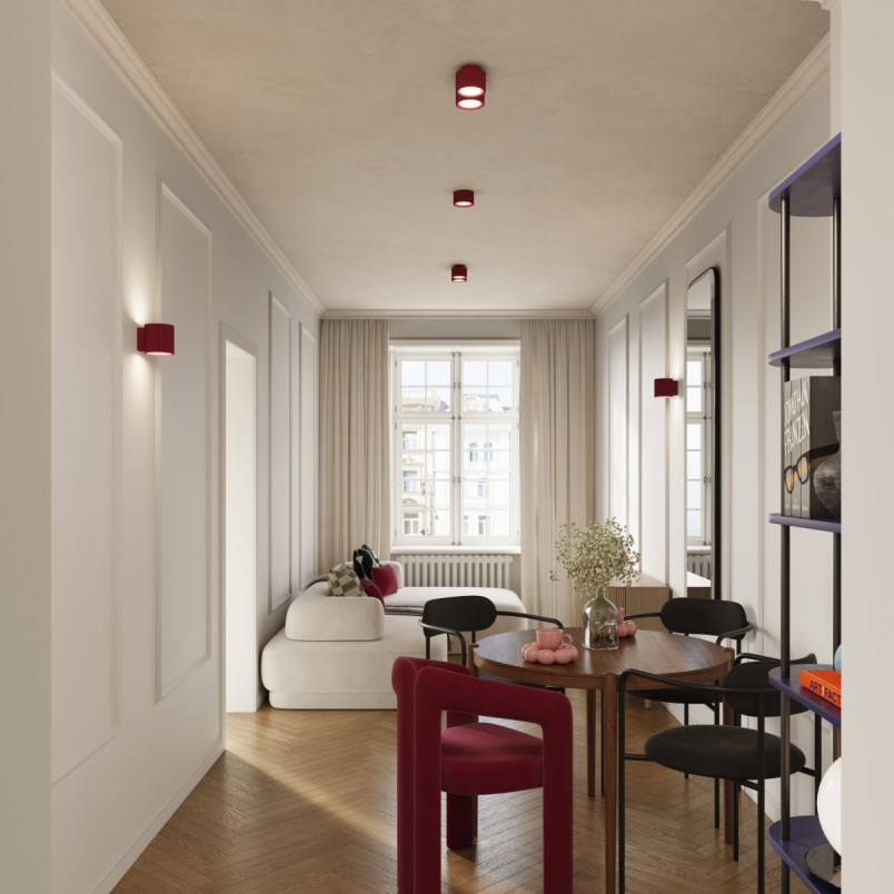 Lampa Aura GX53 Sollux - Burgundowy Spot do salonu | Sklep Sollux
