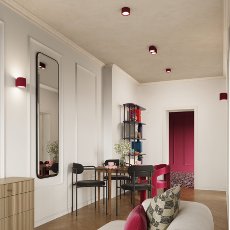 Lampa Aura GX53 Sollux - Burgundowy Spot do salonu | Sklep Sollux
