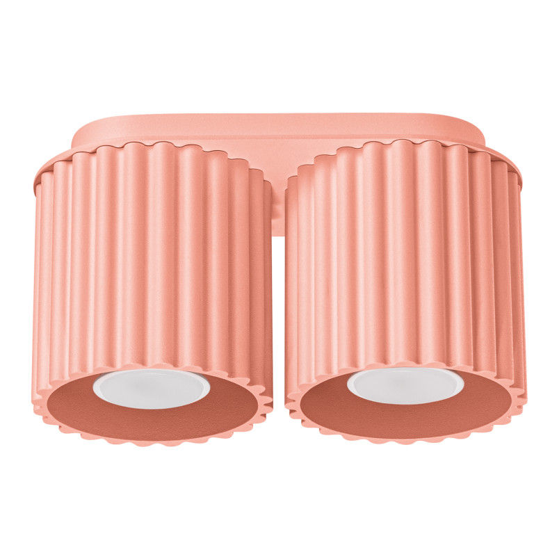 Lampa spot Aura Sollux - Ryflowana 2 punkty, Brzoskwiniowa | Kup online