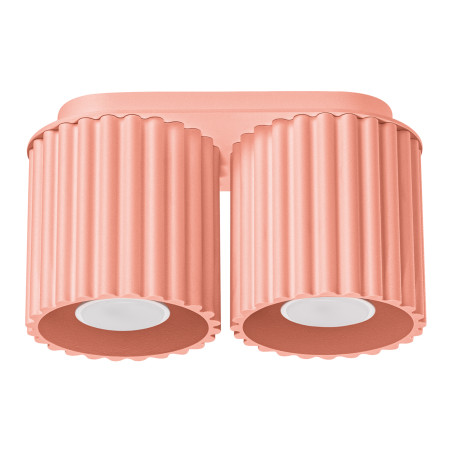 Lampa spot Aura Sollux - Ryflowana 2 punkty, Brzoskwiniowa | Kup online