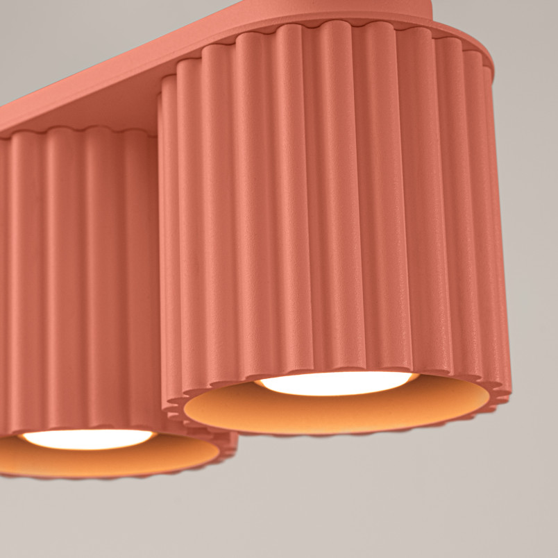 Lampa spot Aura Sollux - Ryflowana 2 punkty, Brzoskwiniowa | Kup online