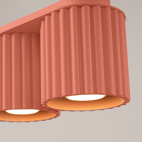 Lampa spot Aura Sollux - Ryflowana 2 punkty, Brzoskwiniowa | Kup online