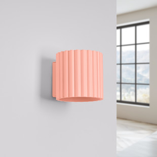 Kinkiet ryflowany Aura Sollux | Brzoskwiniowy | Sklep z Lampami