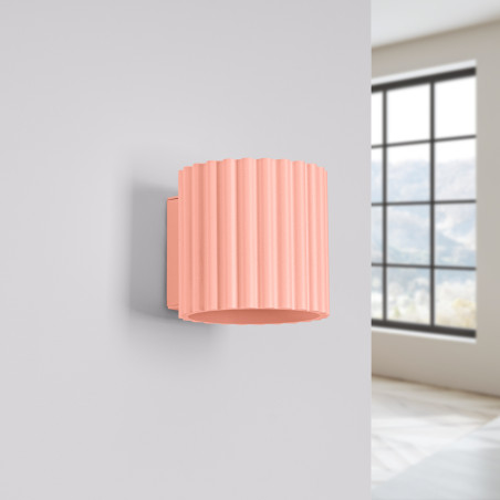 Kinkiet ryflowany Aura Sollux | Brzoskwiniowy | Sklep z Lampami