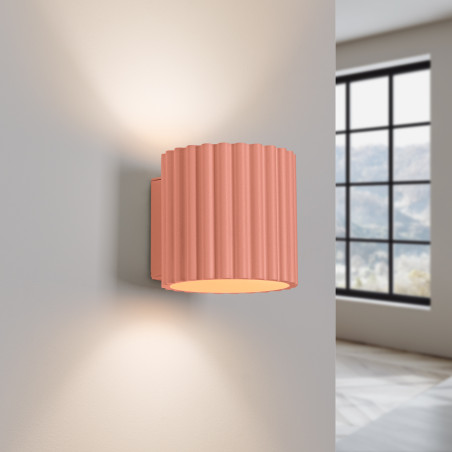 Kinkiet ryflowany Aura Sollux | Brzoskwiniowy | Sklep z Lampami