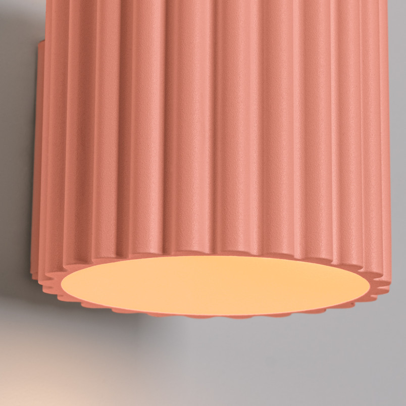 Kinkiet ryflowany Aura Sollux | Brzoskwiniowy | Sklep z Lampami